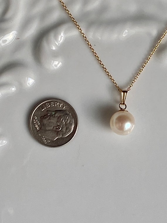 Japanese Akoya Pearl necklace pendant-6.6mm Pearl… - image 8