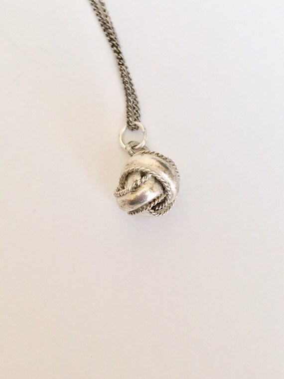 Vintage Sterling Silver Love Knot Pendant Necklace This - Sterling Silver Love Knot Pendant Necklace