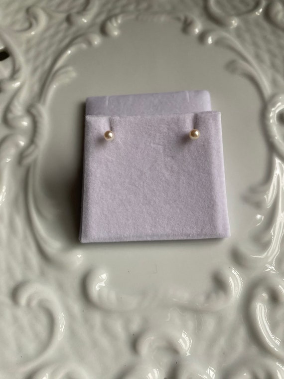 Japanese saltwater Akoya pearl - 3.4mm earrings -… - image 4