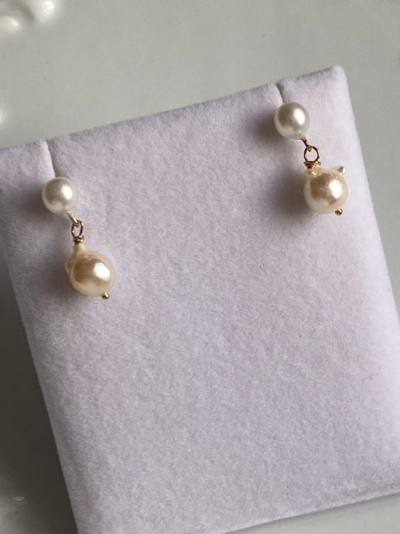 VINTAGE AAA 5.6mm Akoya pearl earrings 8.4mm Akoy… - image 4