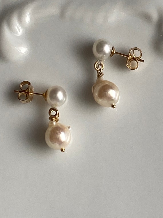 VINTAGE AAA 5.6mm Akoya pearl earrings 8.4mm Akoy… - image 5