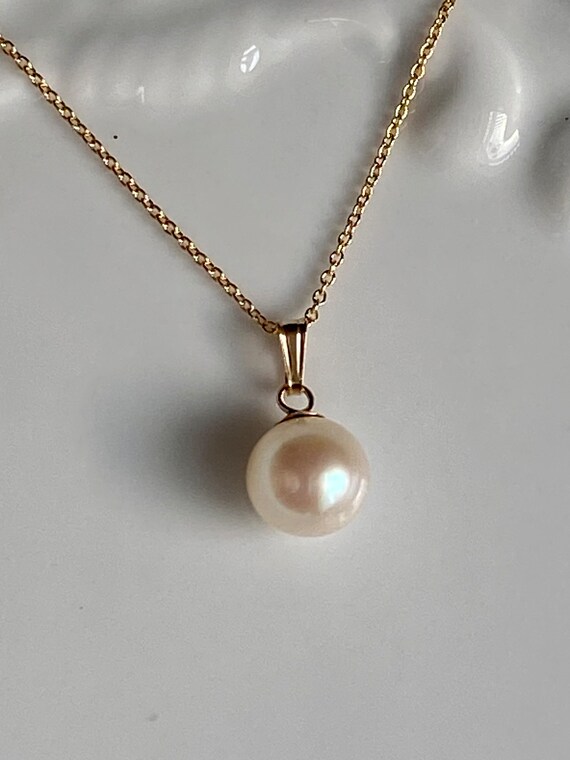 Japanese Akoya Pearl necklace pendant-6.6mm Pearl… - image 7