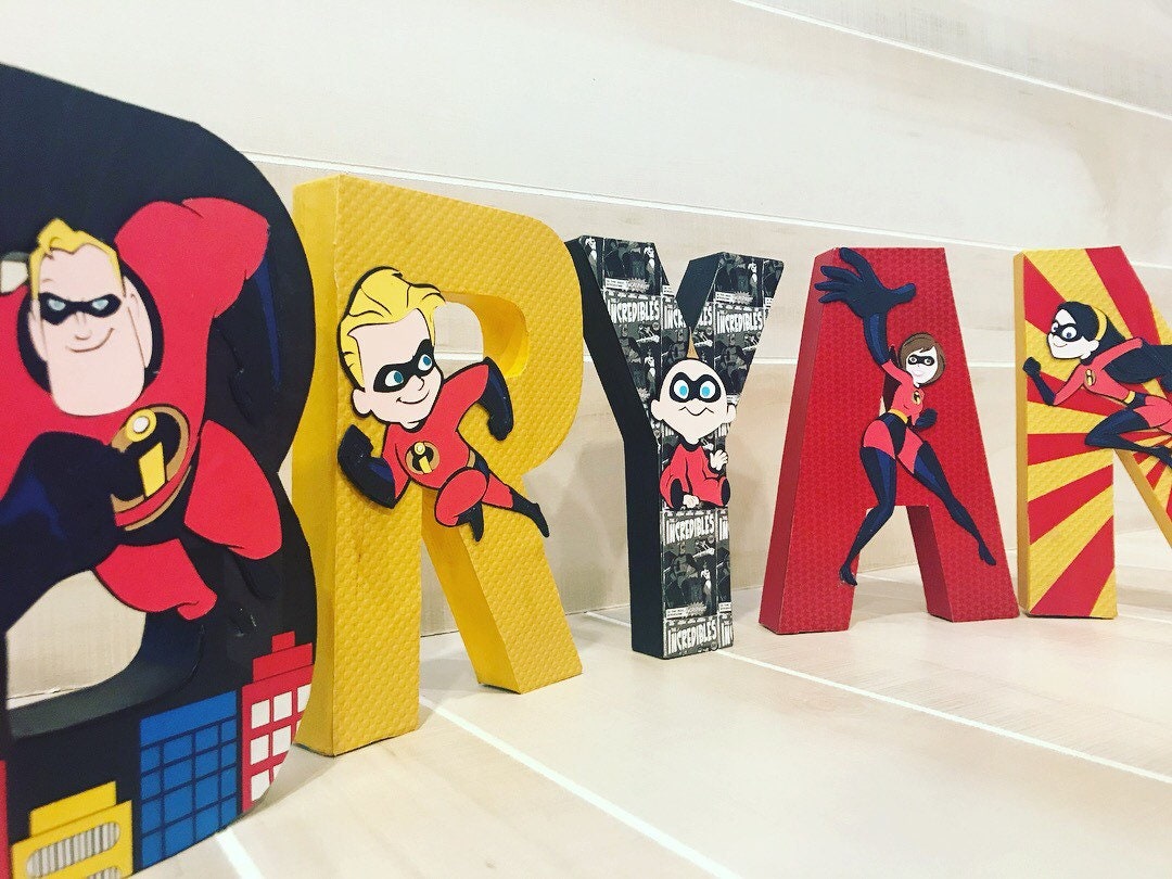 Incredibles Birthday Party Decoration Letters Etsy