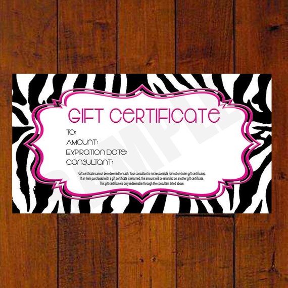 Instant Download Gift Certificate Printable for Direct Sales