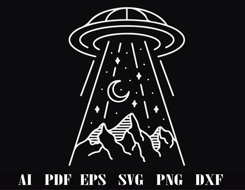 Download Ufo Svg Vinyl Decal Outline Wallart Mountain Svg Ufo Mountain Landscape Svg Cricut Cut File Nature Adventure Woodland Svg Printable Paper Party Kids Craft Supplies Tools