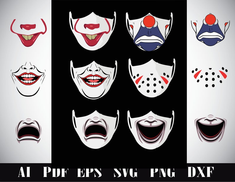 Halloween Face Mask Designs Horror Face Mask Halloween Etsy