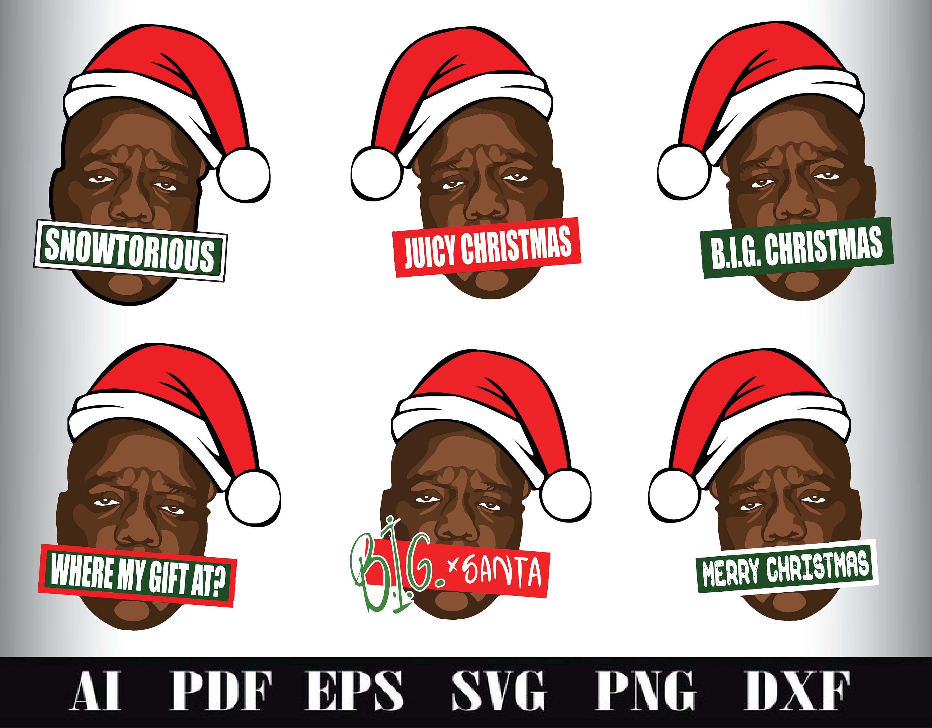 Biggie Smalls Christmas SVG Files for Cricut Packnotorious Etsy Canada