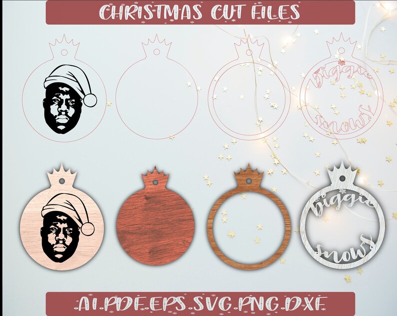 Biggie Snows Christmas Tree Ornament Svg Cut File for Etsy