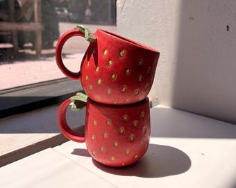 Handmade Strawberry Shaped Mug