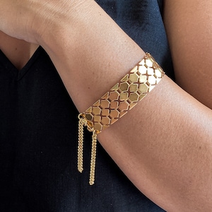 Gold Gourmet bracelet for woman, Statement Bracelet, Gold chain bracelet, Handmade jewelry gift, Bracelets for women