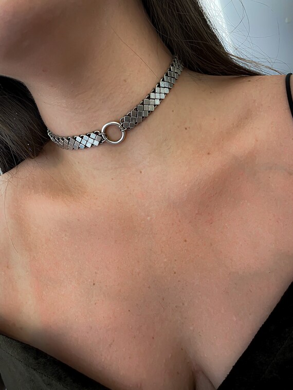 Hoop Thick Chain Link Choker Snake Choker Necklaces for - Etsy