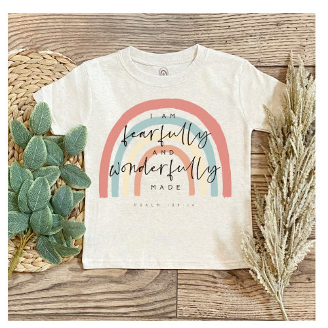 Fearfully and Wonderfully Made Tee Graphic Tee Boho Jesus Kids Tshirt