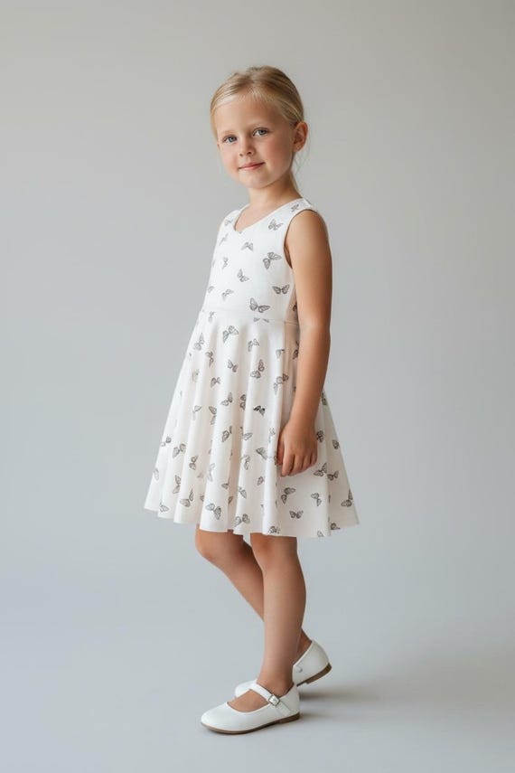 knit butterfly dress Handmade Twirl Dress: Soft Fabric, Full Circle Skirt lastchance_E26
