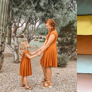 Mom and me dresses- Ribbed knit dress- Mother's Day dress- Baby dress- Mommy and me - Mommy and me outfit- Boho- twirl dress- fall outfit