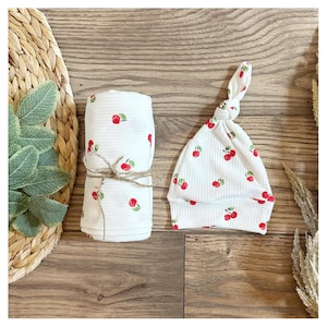 Envoltura / Conjunto de envoltura / Recién nacido / Manta para bebé / Envoltura para bebé / Gorro con nudo / Lazo / Fotografía de recién nacido / Regalo para baby shower