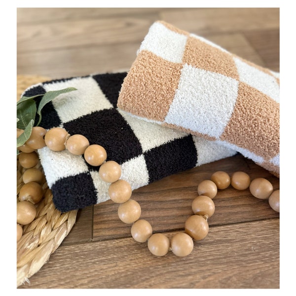 Black Checker Baby Blanket Etsy