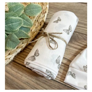Envoltura / Conjunto de envoltura / Recién nacido / Manta para bebé / Envoltura para bebé / Gorro con nudo / Lazo / Fotografía de recién nacido / Regalo para baby shower