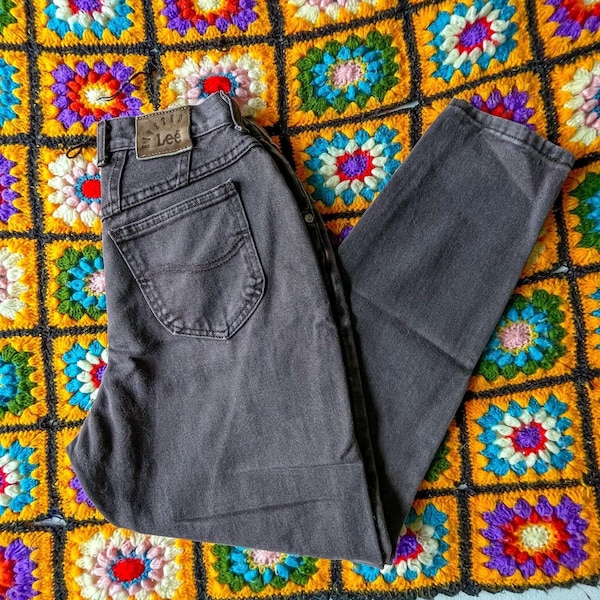 Riveted LEE Gray Jeans 24" Waist 6 Petite 80s