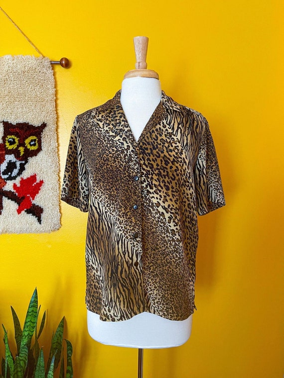 yellow leopard blouse