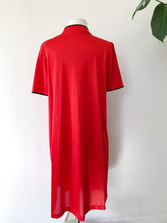 Vintage 70s Oriental Womens Nightgown Small Red F… - image 8