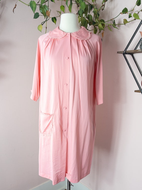 60s 70s Shadowline Light Pink Gown Ruffles & Pock… - image 9