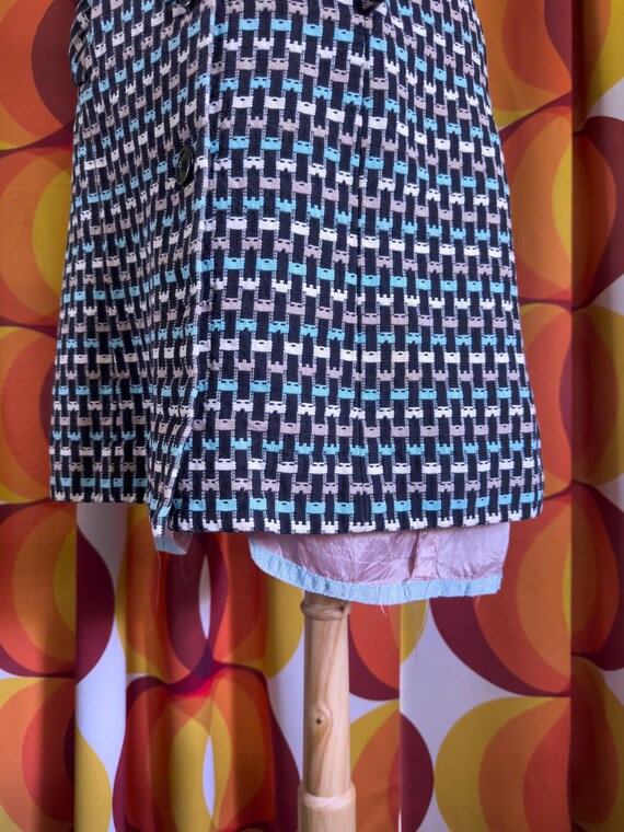 Vntg 60s 70s Marcourt Originals Patterned Dress P… - image 6