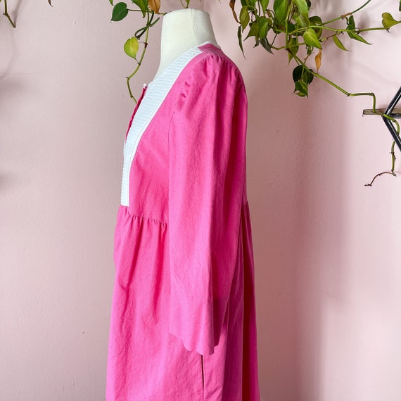 60s 70s MODELS COAT Hot Pink Housecoat Robe Women… - image 5