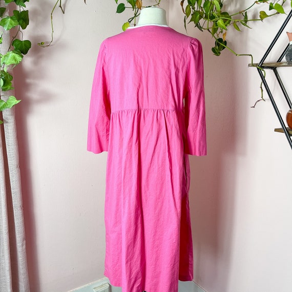 60s 70s MODELS COAT Hot Pink Housecoat Robe Women… - image 4