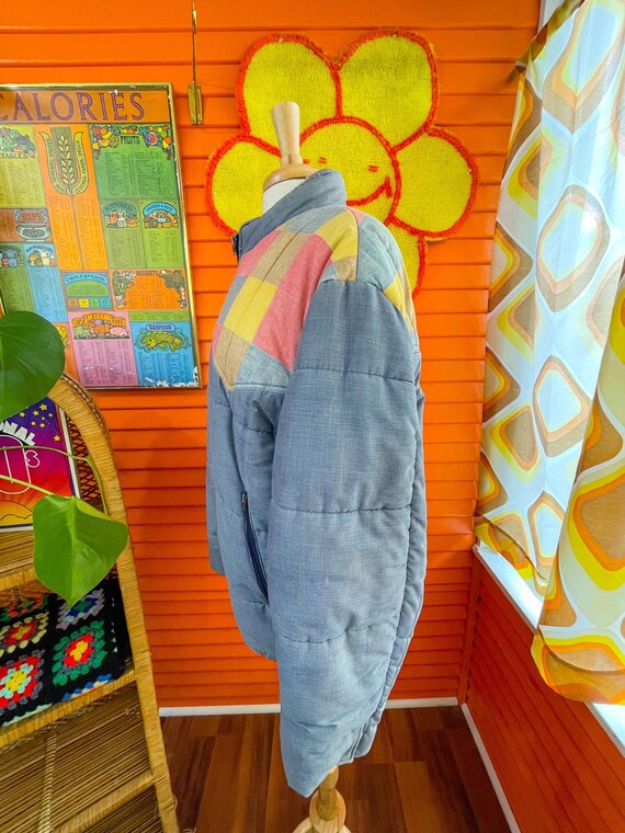 70s Field Stream Patchwork Puffer Jacket Size 48 … - image 6