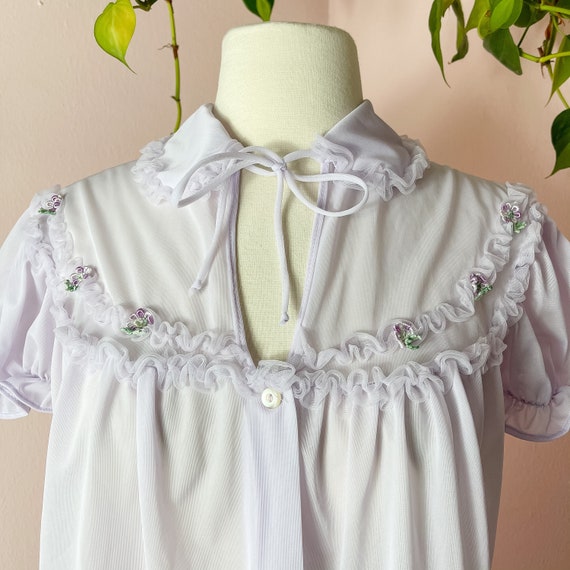 60s 70s Light Lilac Purple Nightgown Womens Mediu… - image 4