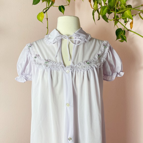 60s 70s Light Lilac Purple Nightgown Womens Mediu… - image 7