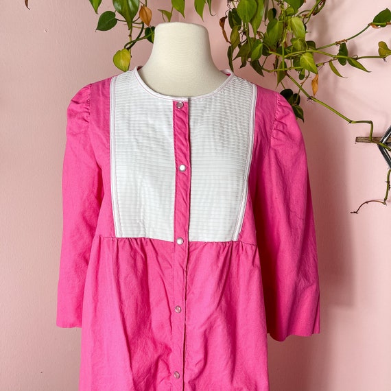 60s 70s MODELS COAT Hot Pink Housecoat Robe Women… - image 8