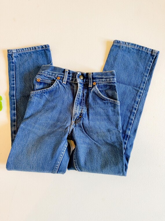KIDS Vntg LEE Blue Jeans - 10 Slim - 22" Waist 70… - image 5