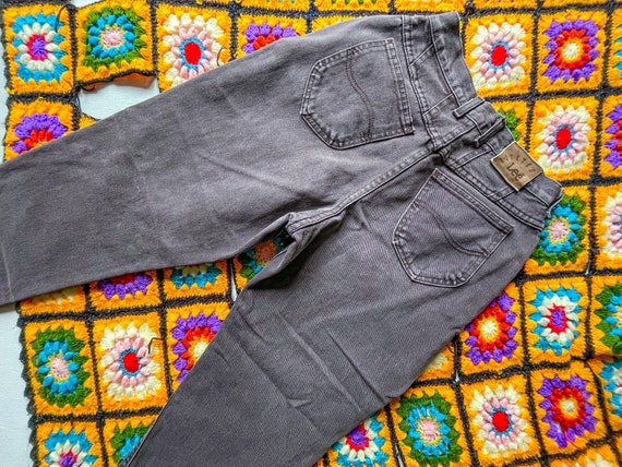 Riveted LEE Gray Jeans 24" Waist 6 Petite 80s - image 3
