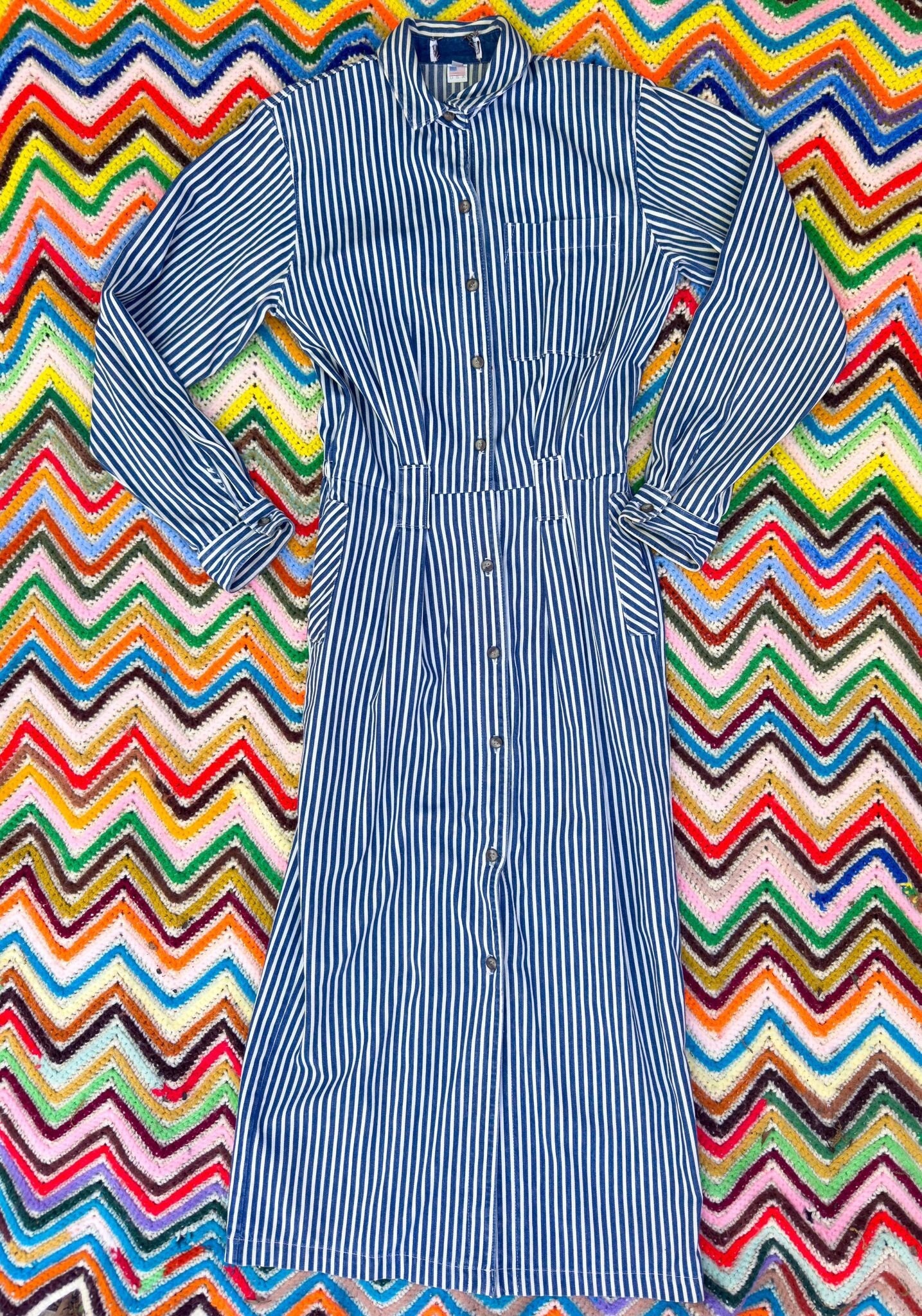 railroad dress Railroad Stripe Suspender Dress