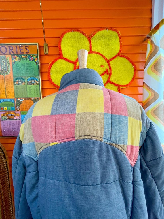 70s Field Stream Patchwork Puffer Jacket Size 48 … - image 8