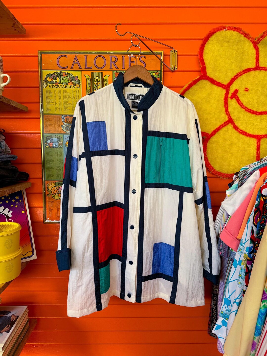 Vntg 80s Dani Colby Colorblock Windbreaker Jacket L/XL Multicolored - Etsy