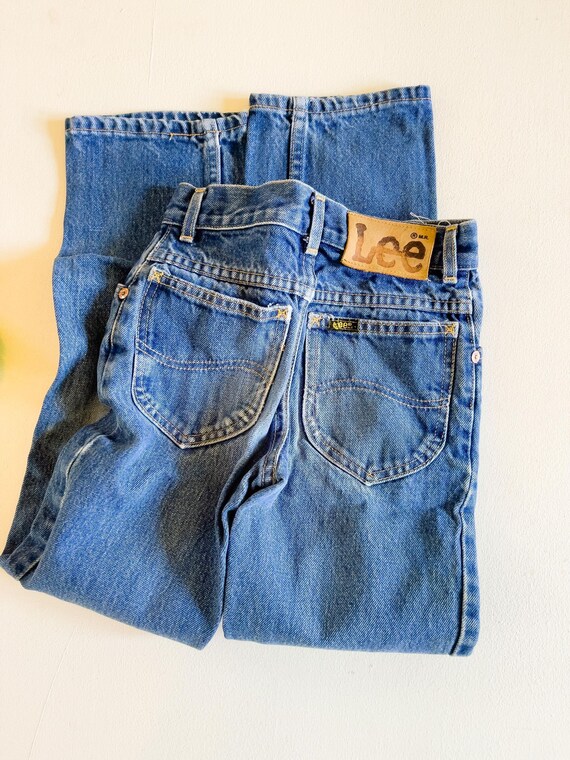 KIDS Vntg LEE Blue Jeans - 10 Slim - 22" Waist 70… - image 7
