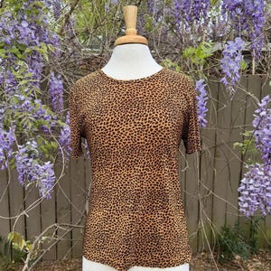 Vintage 80s 90s Leopard Print Blouse