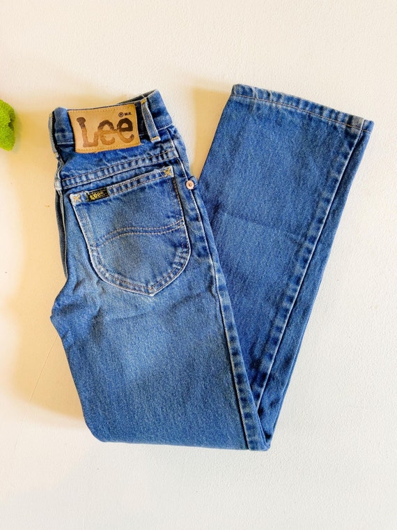 KIDS Vntg LEE Blue Jeans - 10 Slim - 22" Waist 70… - image 4