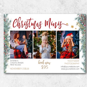 7x5 Christmas Photography Marketing Board, Christmas Minis Template, Holiday Photo Sessions, Christmas Mini Sessions Template