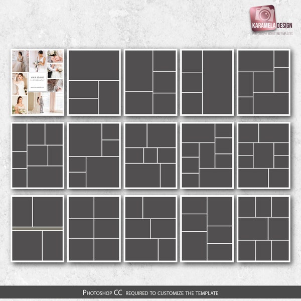 8x10 Photo Collage Templates Digital Collages Photo Templates Bundle for Photographers Photoshop Template