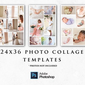 24x36 Photo Collage Templates for Photographers, Photoshop Templates