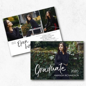 7x5 Senior Card Template for Photographers Photoshop Template Graduation Announcement Template Instant Download