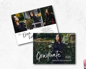 7x5 Senior Graduation Card Template: Photoshop Announcement (Digital Download)
