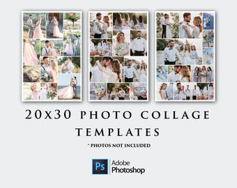 Elegante paquete de plantillas de collage de fotos de 20 x 30 para Photoshop