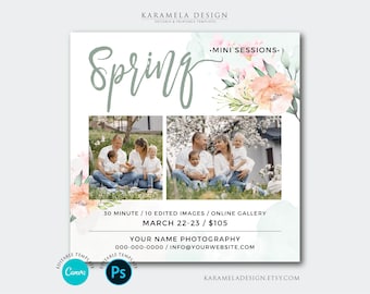 Spring Mini Sessions Template: Photographer Marketing (Photoshop & Canva)