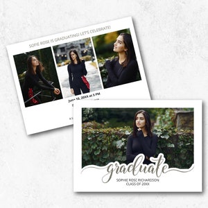 7x5 Graduation Announcement Template Senior Card Template for Photographers Flat Card Template Senior Photo Template Photoshop Template