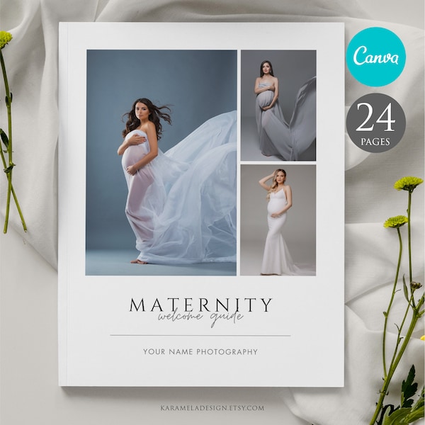 Professional Welcome Guide Template for Maternity Photographers | Canva Template Ready to Use