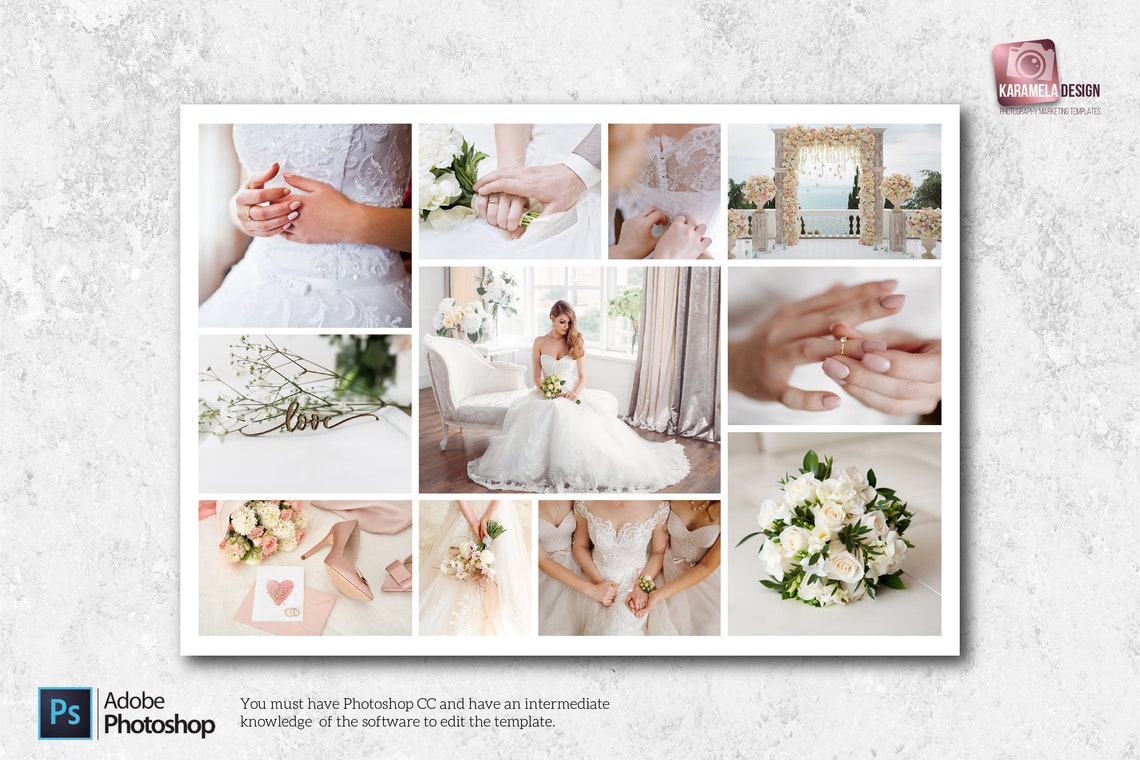 A4 Landscape Photo Collage Templates Templates for Etsy